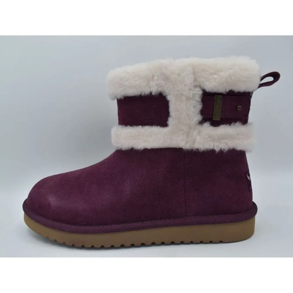 Koolaburra Womens Size 7 Barlee Plum Purple Suede Mini Boots Booties‎ Shoes